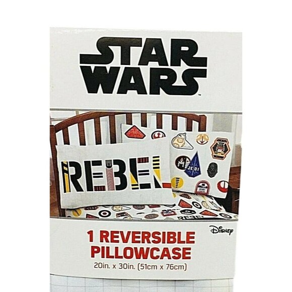 Star Wars Reversible Pillowcase 20"x30" Polyester (1) Rebel Design Disney NWT 4+ - Picture 4 of 4